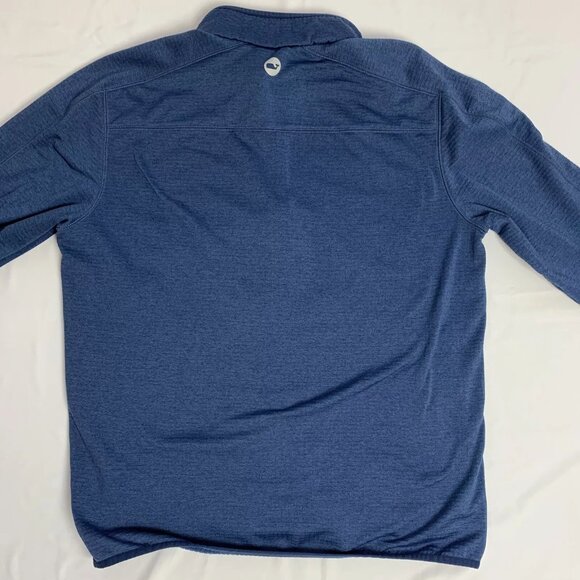 Vineyard Vines Mens Quarter Zip Pullover Grid Fleece Blue XL Polyester 1K2118 - Picture 5 of 16
